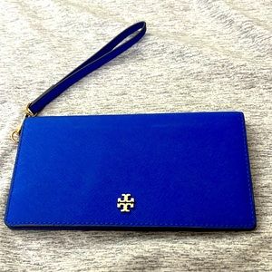 Blue Tory Burch Wristlet Wallet